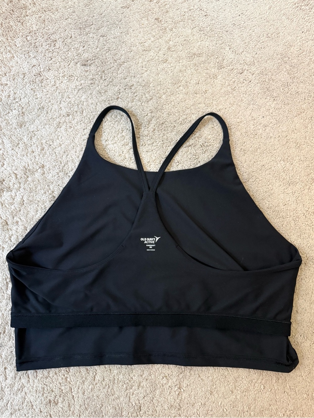 NWOT Old Navy Active PowerSoft Longline Sports Bra XXL Black Racerback - Picture 4 of 4